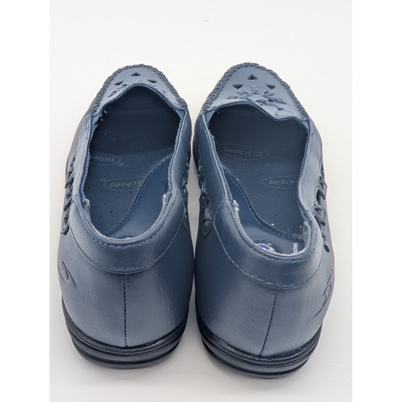 Dr Scholls Womens Navy Blue Leather Slip On Loafer Shoes Size 6M - Picture 4 of 10